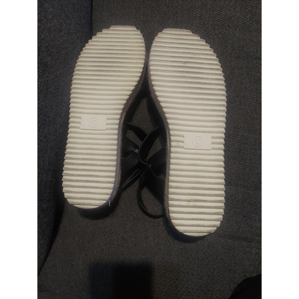 A NEW DAY size 11 Rianne Espadrille Sandals Ankle Buckle Black Platform Y2k Boho - Picture 11 of 11